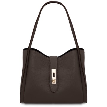 Handtas van soepel leer   soave chocola
