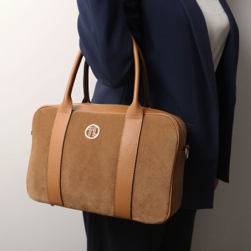 Handtas van suede en leder   stephany