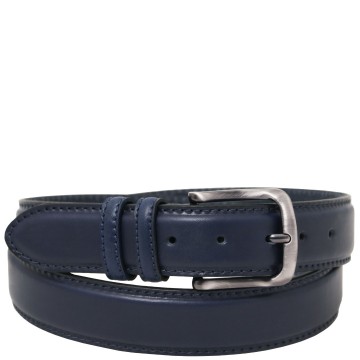 Klassieke opgevulde leren riem 40 mm donkerblauw