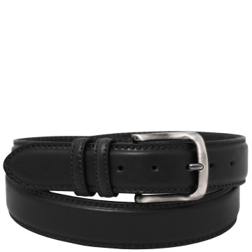 Klassieke opgevulde leren riem 40 mm zwart