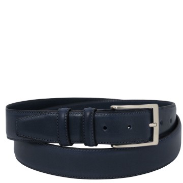 Klassieke riem   35 mm   volnerf kalfsleer donkerblauw