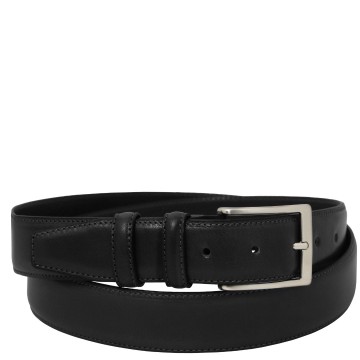 Klassieke volnerf leren riem   35mm zwart