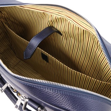 Laptoptas van gehamerd zacht leer   intern