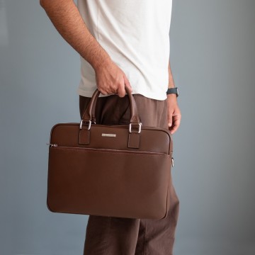 Laptoptas van saffiano leer   torino1
