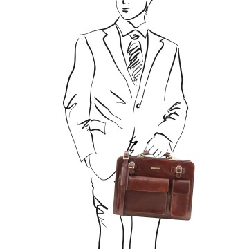 Lederen aktetas   venezia  man