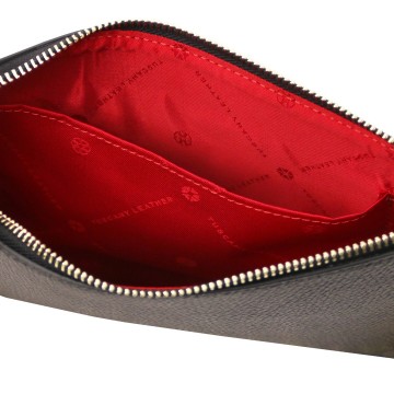 Lederen clutch met kettingriem   diva intern