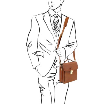 Lederen crossbodytas   david