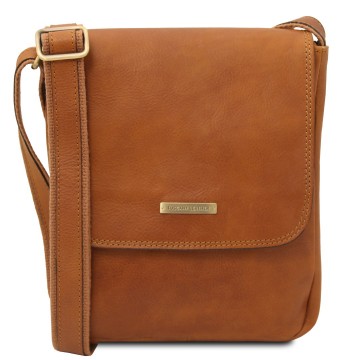 Lederen crossbodytas   john  natural