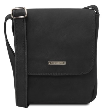 Lederen crossbodytas   john  zwart
