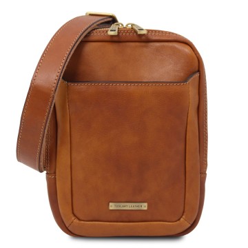 Lederen crossbodytas   mark  natural