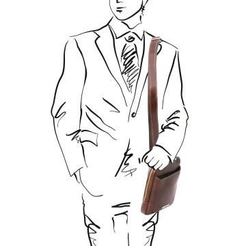 Lederen crossbodytas   mark man