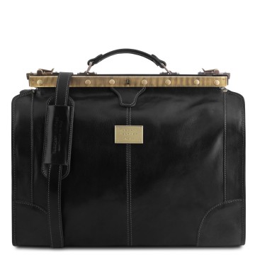 Lederen gladstone tas   madrid  zwart