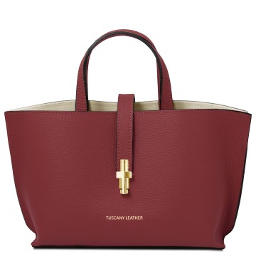 Lederen handtas   agatha bordeaux