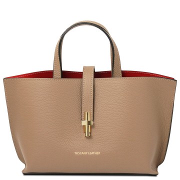 Lederen handtas   agatha caramel