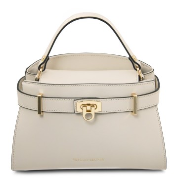 Lederen handtas   maisy beige