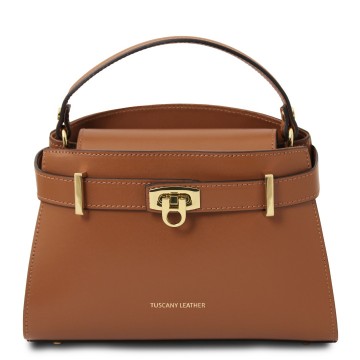Lederen handtas   maisy cognac