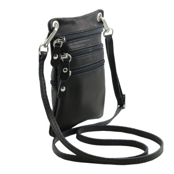 Lederen mini crossbodytas   zij