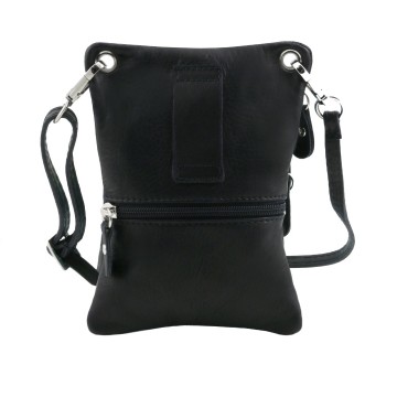 Lederen mini crossbodytas  achter