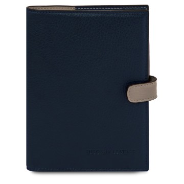 Leren agenda met verwisselbare plannerinzet donkerblauw