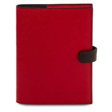 Leren agenda met verwisselbare plannerinzet lipstick rood