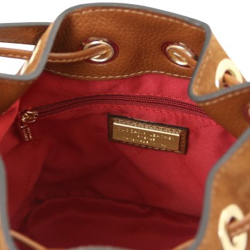 Leren buideltas van suede met franjes   nomade intern 1