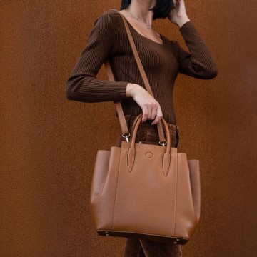 Leren handtas   tulipan2