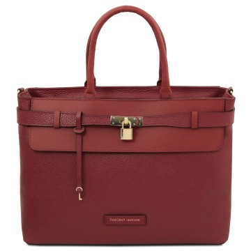 Leren handtas dames   tenace bordeaux