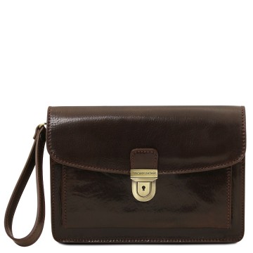 Leren polstas   max donkerbruin