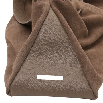 Leren shopper van suede en leer   allure plek van de gravure