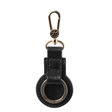 Luxe leren sleutelhanger  zwart