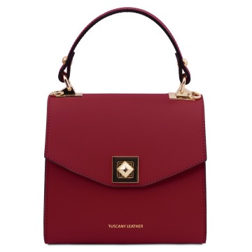 Mini handtas van glad leder rood