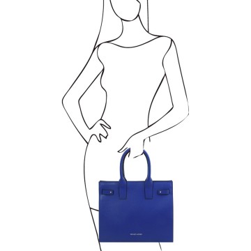 Modieuze handtas van italiaans palmellato leer   vrouw