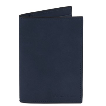 Paspoorthoes van leer donkerblauw