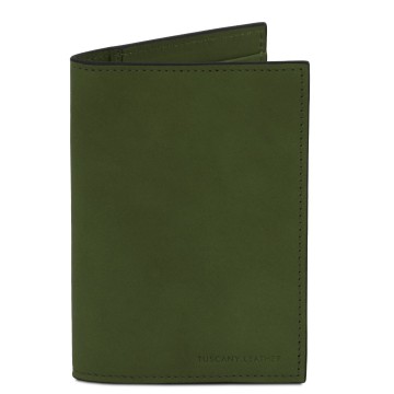 Paspoorthoes van leer groen