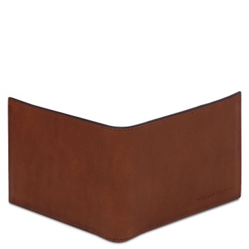 Portemonnee 3 fold van mat volnerf leer achterkant