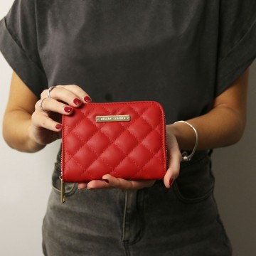 Portemonnee van doorgestikt leer   teti 1