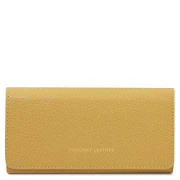Portemonnee van leder   iside   large pastelgeel