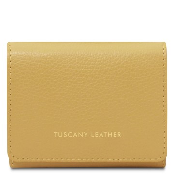 Portemonnee van leder   iside   small pastelgeel