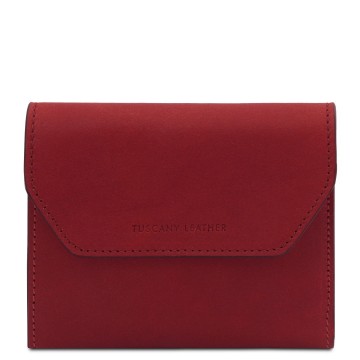 Portemonnee van mat volnerf leer rood