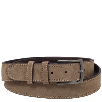 Riem van suede leer 35 mm taupe