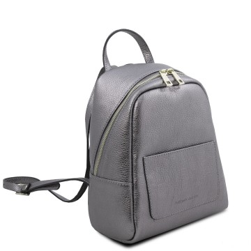 Rugtas van metallic leer zij