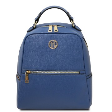 Rugtas van zacht leder   prisma denim