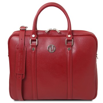 Saffiano lederen laptoptas  prato rood