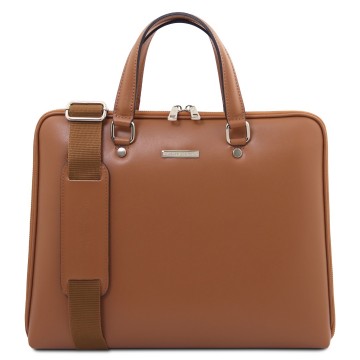 Saffiano leren zakentas   verona cognac
