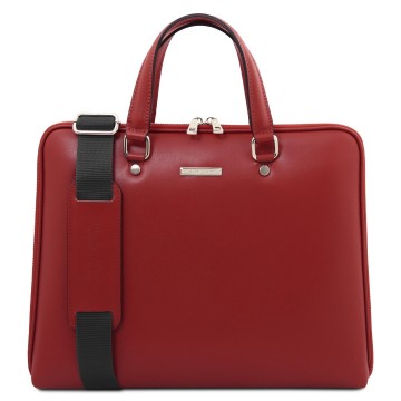 Saffiano leren zakentas   verona rood