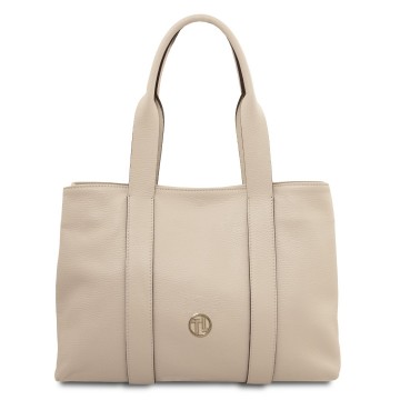 Schoudertas   shopper van leder   callie beige