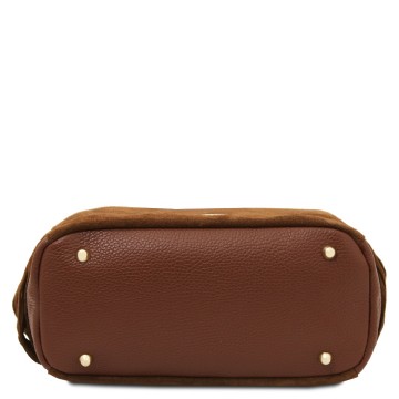 Schoudertas   shopper van suede leder met franjes   nomade bodem