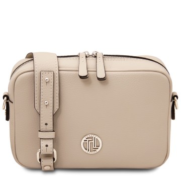 Schoudertas van leer   cubetto beige 0