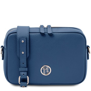 Schoudertas van leer   cubetto denim
