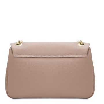 Schoudertas van zacht leer   elettra achter